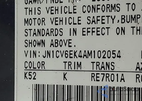 2010 Infiniti G37 Journey z USA, uszkodzony, nr VIN JN1CV6EK4AM102054